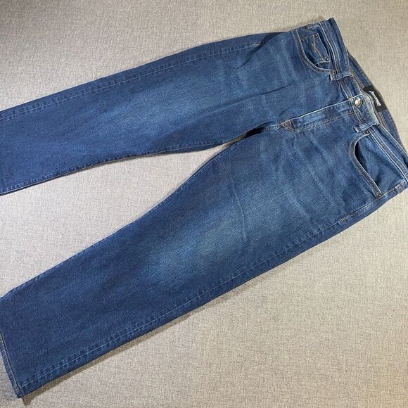 Revtown Automatic Jeans Mens 36x30 (Measures 36x28) Relaxed Blue Dark Wash Denim - Picture 1 of 11
